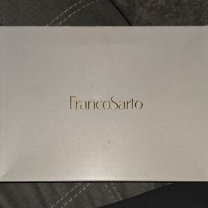 Franco Sarto Taupe and Black Platform Sandals